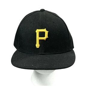 New Era Men Black Pittsburgh Pirates ALT 2 59Fifty Fitted Hat MLB Cap Size 7 1/4